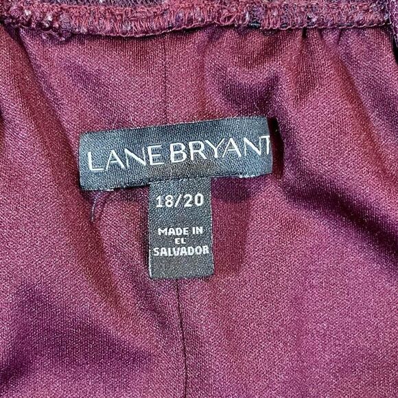 Lane Bryant Purple Lace Cold Shoulder Flare Blouse 18/20 - Picture 9 of 11
